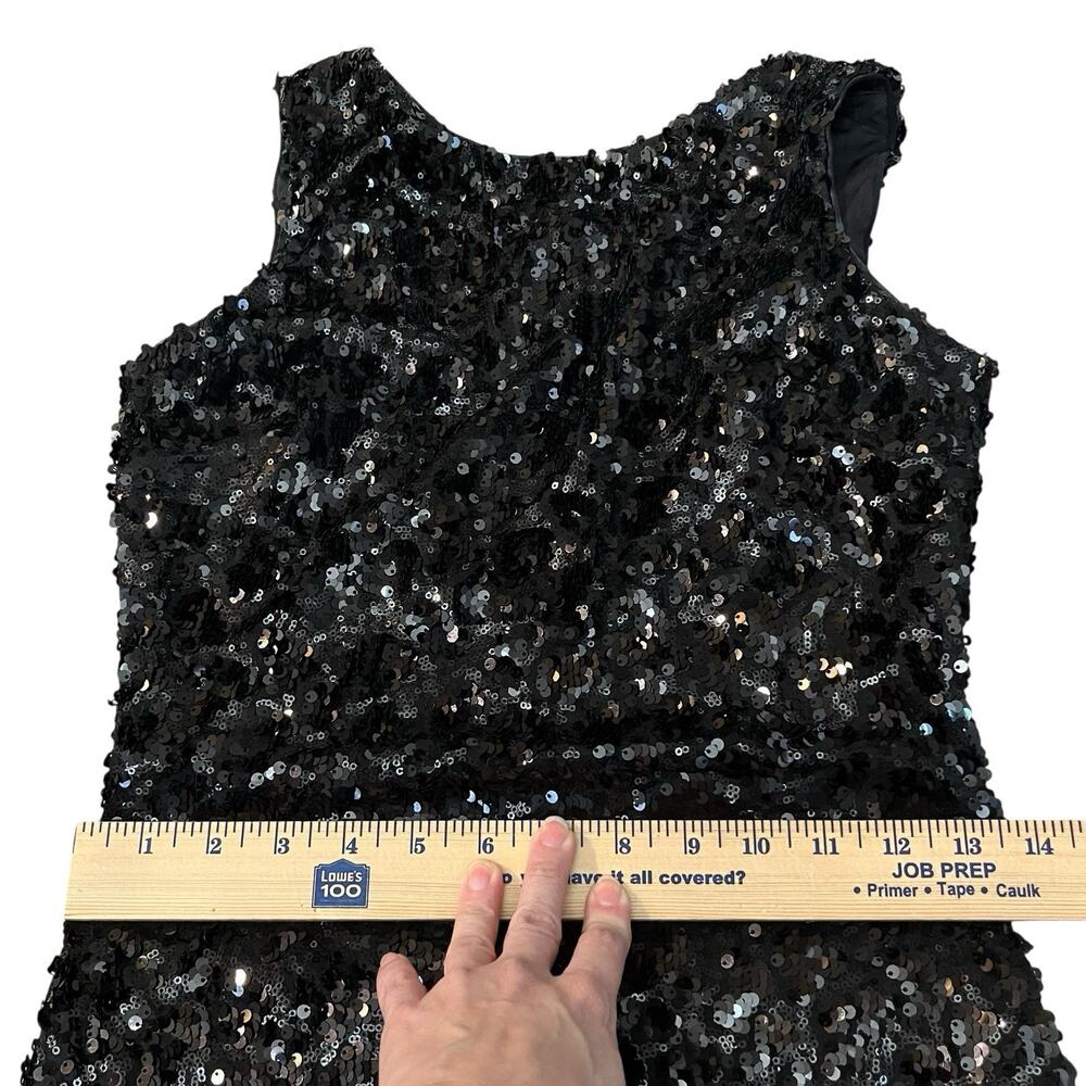 Dress The Population Sequin Mini Dress Small Sheath Bodycon Black Cocktail Party - Picture 8 of 8